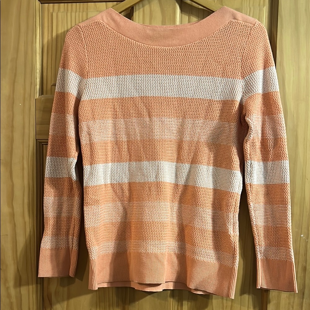 Striped Peach and White Sweater